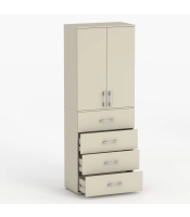 Szafa na ubrania z drążkiem Pola 215 - 4 szuflady 60 / 70 / 80 cm Kaszmir